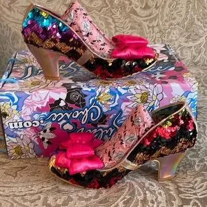 Irregular Choice Shoes Irregular Choice Lady Banjoe Rainbow Sequin Heels Us 5 Brand New In Box Poshmark